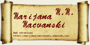 Marijana Mačvanski vizit kartica